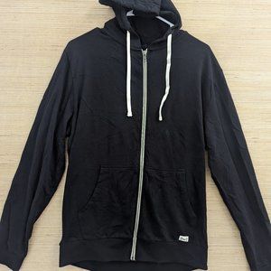 Marine Layer Mens Full Zip Hoodie Black Medium Cotton Creativity For All